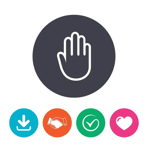 Teken pictogram van een hand. Geen vermelding of stop symbool. — Stockvector