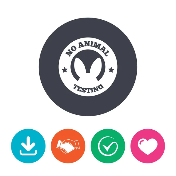 Geen dieren testing teken icoon. niet geteste symbool — Stockvector