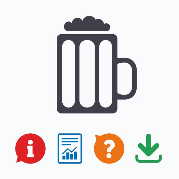 Icono de signo de vaso de cerveza . — Vector de stock