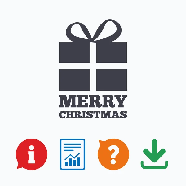 Merry christmas gift sign icon. — Stock Vector