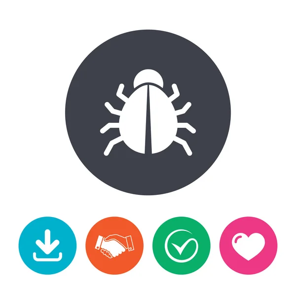 Icône Bug Sign. Symbole de virus . — Image vectorielle