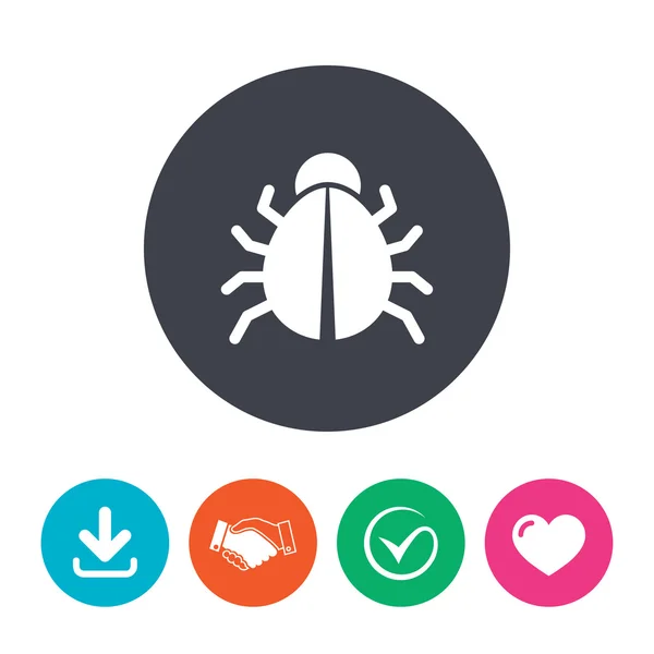 Bug teken pictogram. Virus symbool. — Stockvector