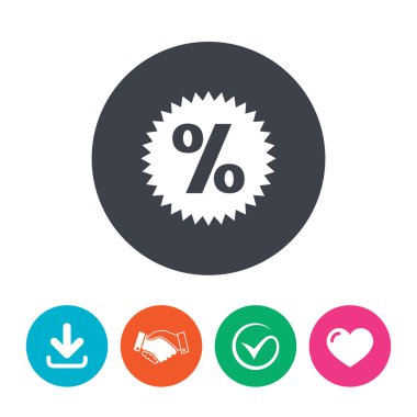 indirim yüzde işareti simgesi. yıldız sembolü.