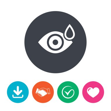 Su damla işareti ile göz.