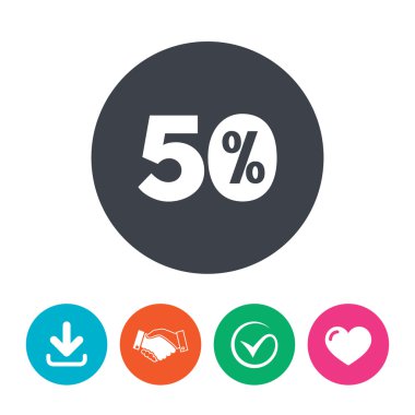 yüzde 50 indirim işareti simgesi. satış sembol.