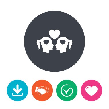 Lezbiyen çift işareti simgesi.