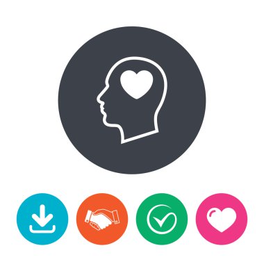 Kalp işareti simgesi ile baş.