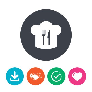 Chef şapka işareti simgesi. sembol pişirme.