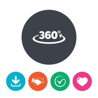 Açı 360 derece işaret simgesi. Geometri matematik sembolü