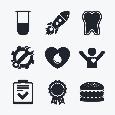 Tıbbi simgeler. Diş, tüp bebek