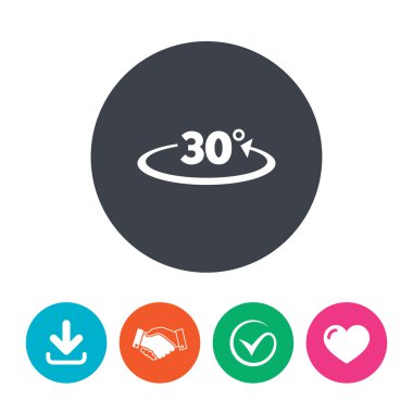 Açı 30 derece işareti simgesi. geometri matematik simgesi