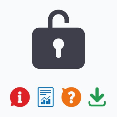 kilit işareti simgesi. giriş sembolü.