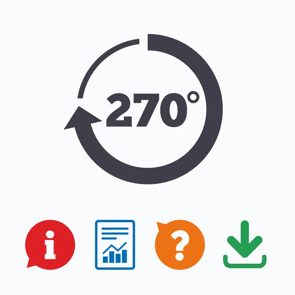 Winkel 270 Grad Zeichen Symbol. Mathematisches Symbol der Geometrie — Stockvektor
