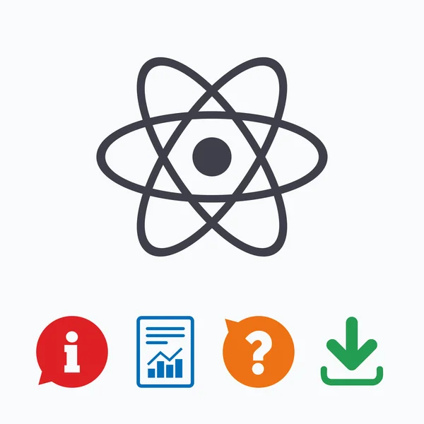 Icona del segno atomico. Simbolo parte atomica . — Vettoriale Stock