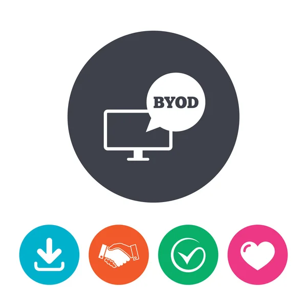 BYOD sign icon. — Stock Vector