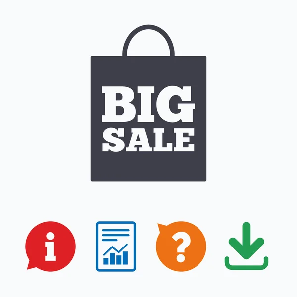 Big sale bag sign icon. — Stock Vector