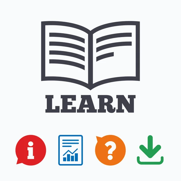 Learn Book sign icon. — Stock Vector