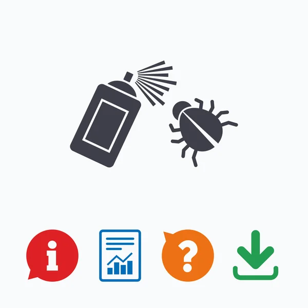 Bug ontsmetting teken pictogram. Begassing symbool. — Stockvector