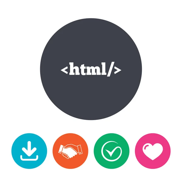 Html 記号アイコン。マークアップ言語のシンボル. — ストックベクタ