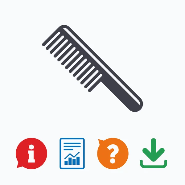 Fésű haj aláírás ikonra. Fodrász-szimbólum. — Stock Vector
