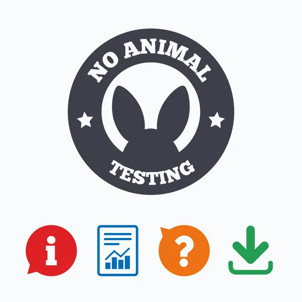 No hay animales probando icono de signo. Símbolo no probado — Vector de stock