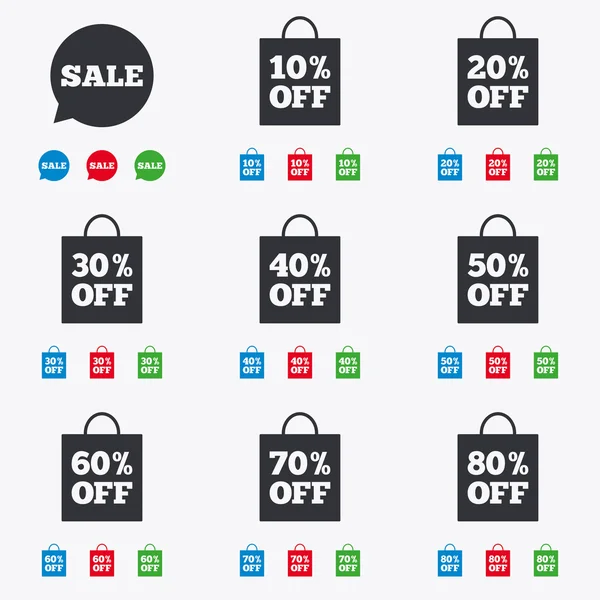 Sale discounts icons. Special offer signs. — Stock Vector