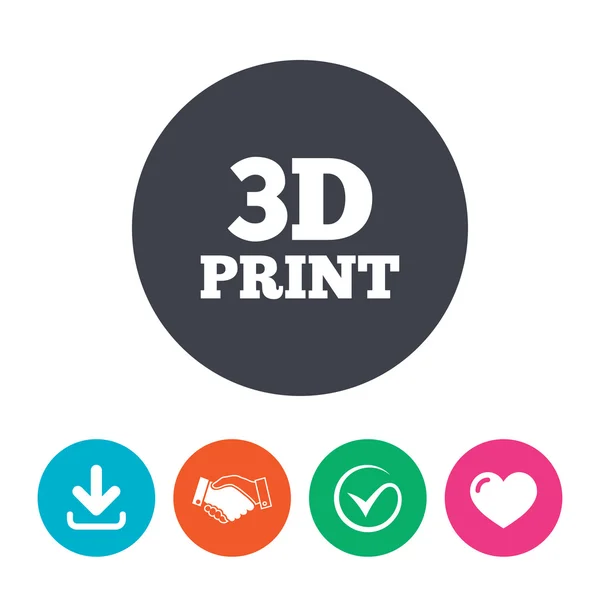 3D Print sign icon. — Stock Vector