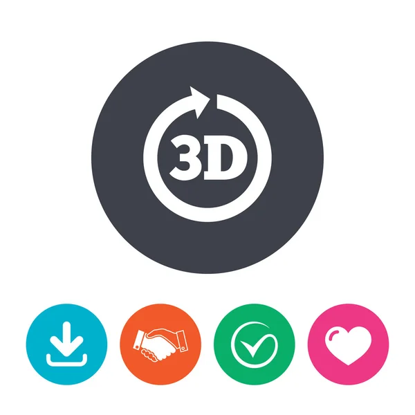 Icono de signo 3D . — Vector de stock