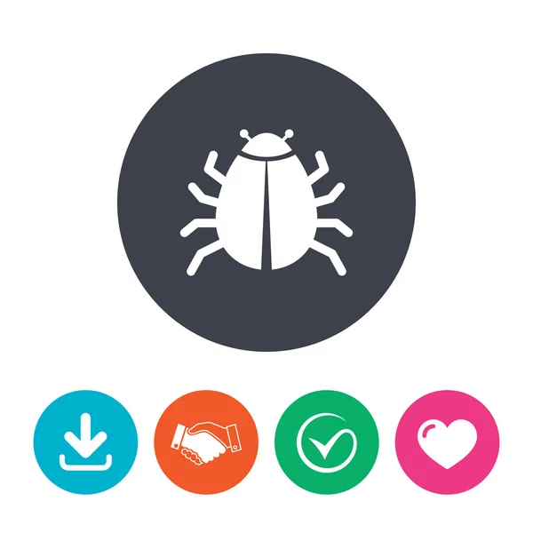 Icona del segno di bug. Simbolo del virus . — Vettoriale Stock