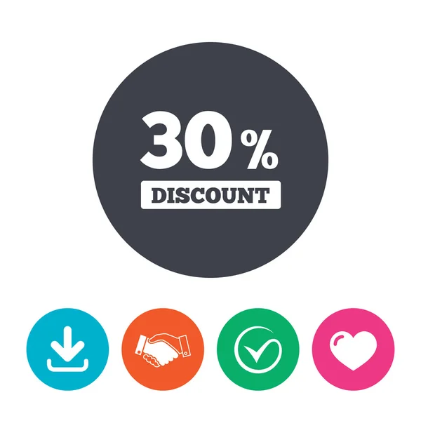 30 percent discount sign icon. Sale symbol. — Stock Vector