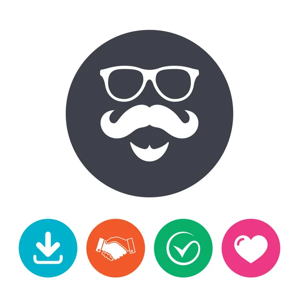 Signo de bigote y gafas — Archivo Imágenes Vectoriales