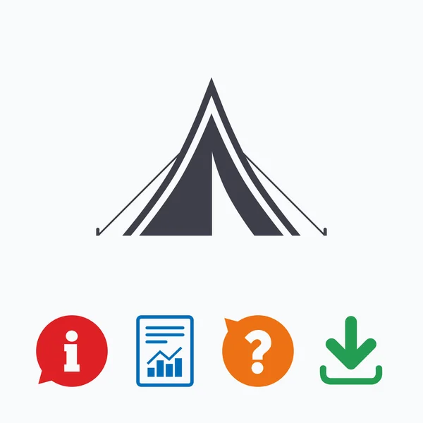 Tourist tent sign icon. — Stock Vector