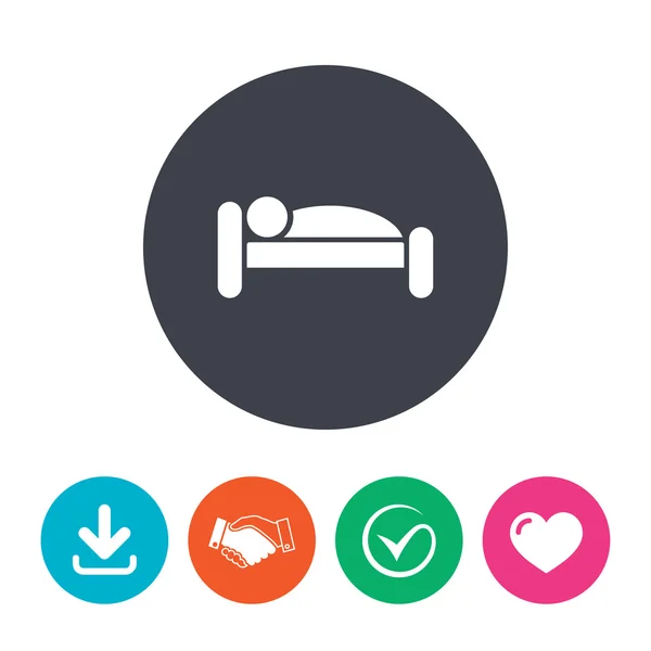 Human in bed icon. — Stock Vector