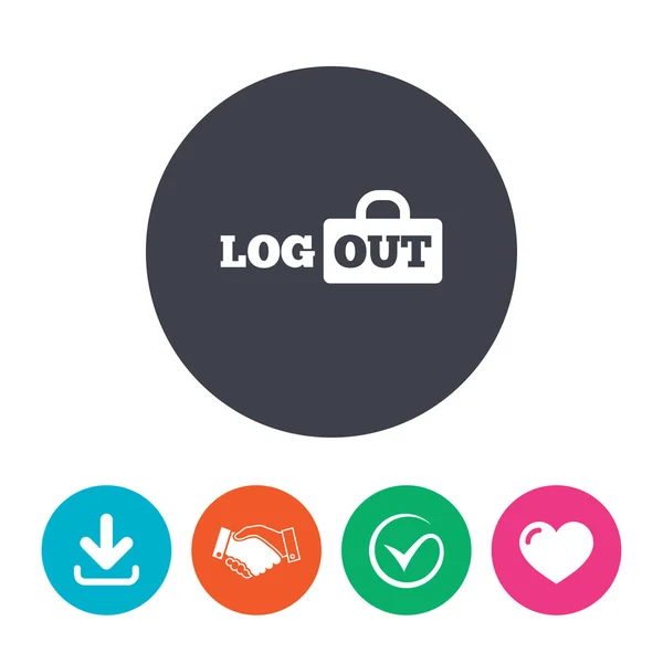 Logout sign icon. Log out symbol. Lock. — Stock Vector