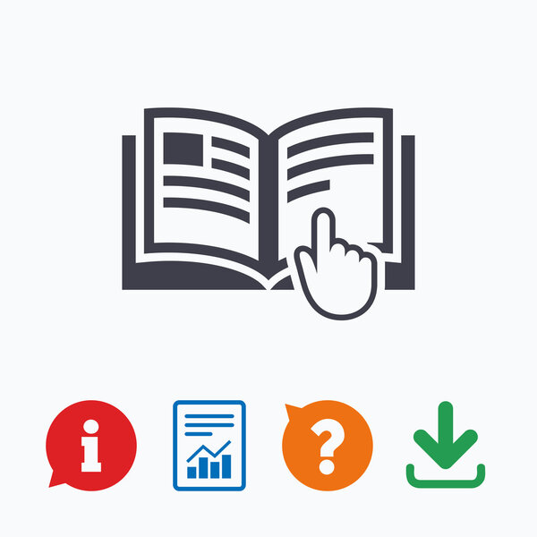 Instruction sign icon.