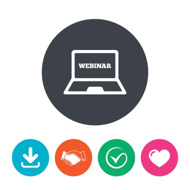 Webinar dizüstü işareti simgesi.