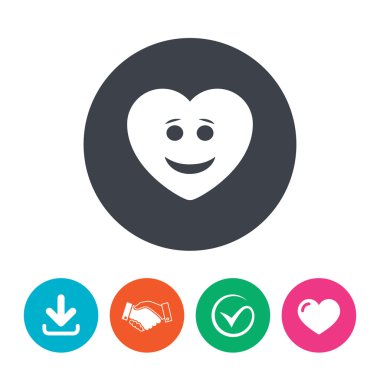 Gülümsemek kalp yüz simgesi.