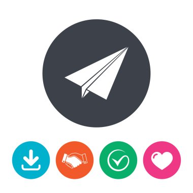 Paper Plane sign. Airplane symbol.