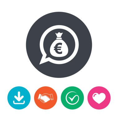 Para çantası işareti simgesi.