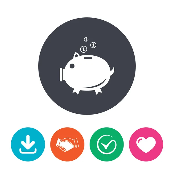 Piggy bank teken pictogram. — Stockvector