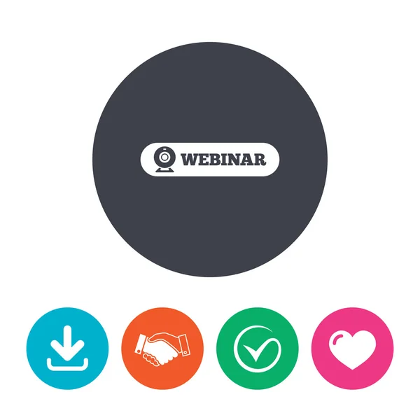 Webinar web camera segno — Vettoriale Stock