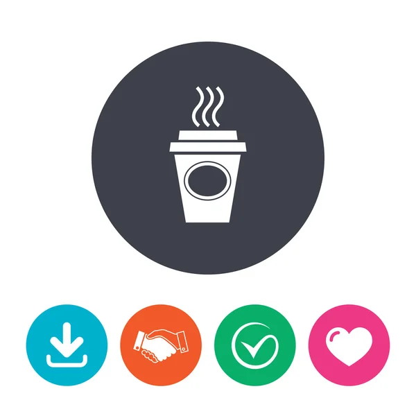 Tome un icono de signo de café — Vector de stock