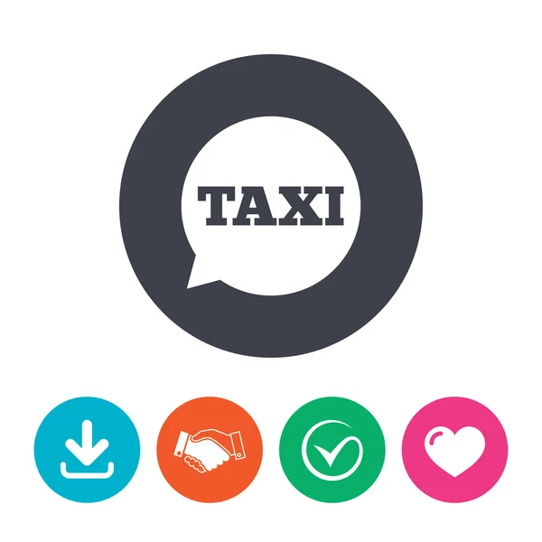 Taxi speech bubble sign — Stock Vector