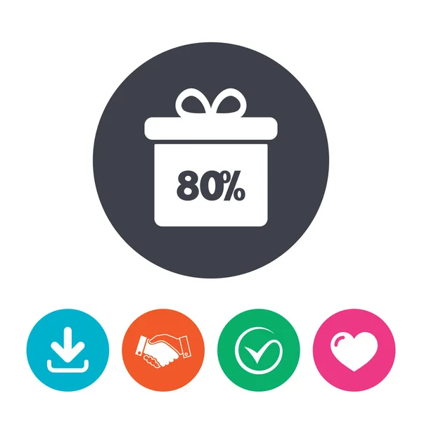 80 percent sale gift box — Stock Vector