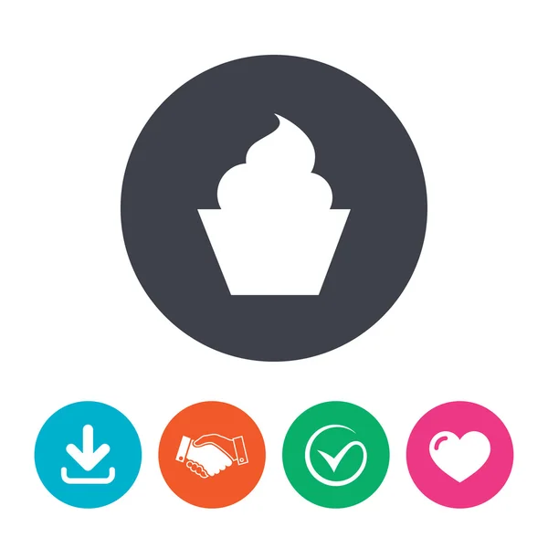 Muffin tecken ikon. cupcake symbol. — Stock vektor