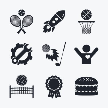 Tenis raketleri ile Top.