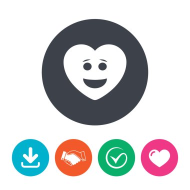 Gülümsemek kalp yüz simgesi.