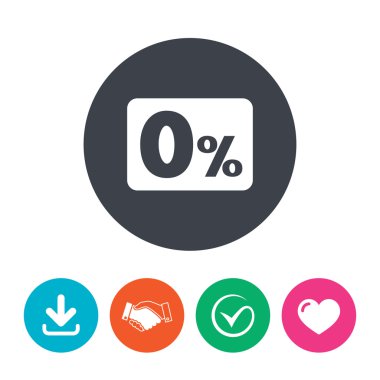 Sıfır yüzde işareti simgeleri