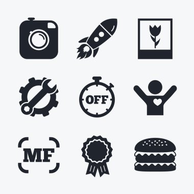 Photo camera icon. Manual focus