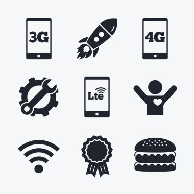 mobil telekomünikasyon simgeler.